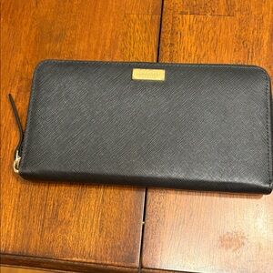 Kate Spade Black Wallet with Gold Details